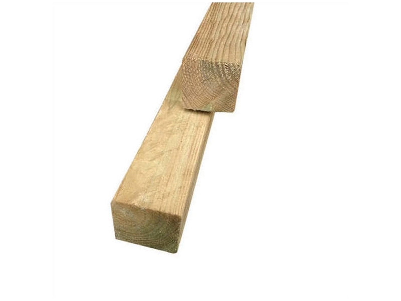 Grenen houten tuinpaal ±70x70mm, geschaafd, geïmpregneerd, 2700mm