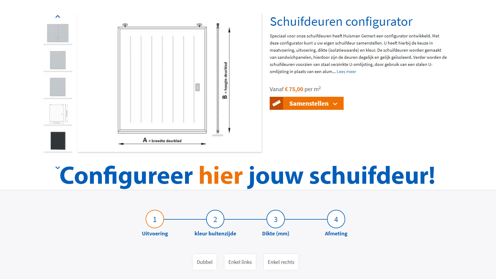 Schuifdeuren configurator